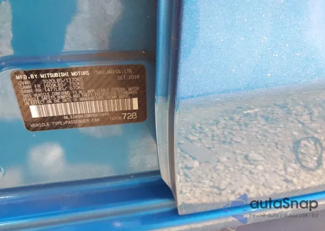 2019 Mitsubishi Mirage Le from USA, damaged, VIN ML32A5HJ5KH002446